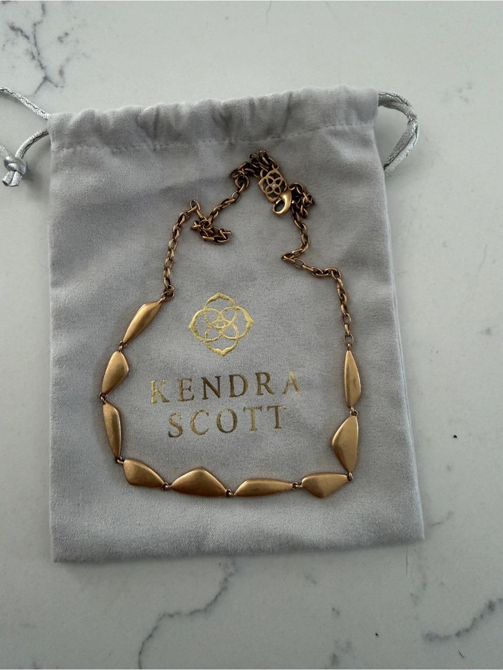 Kendra Scott Matte Gold Linked Bead Necklace